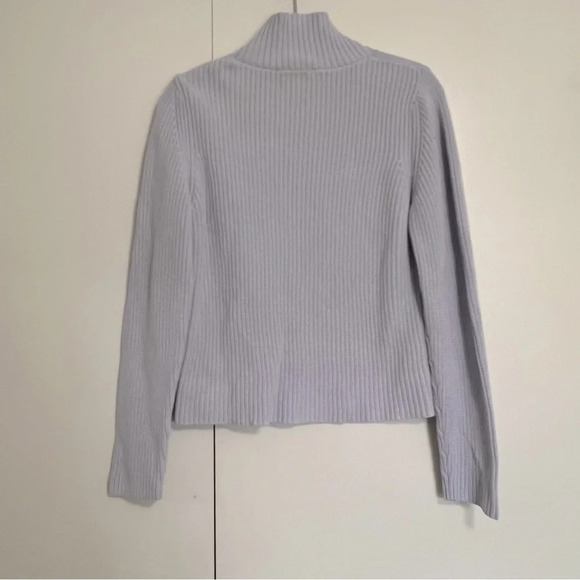 French Connection Mozart Crop Mock Turtleneck Sweater Light Blue size large - Picture 3 of 11